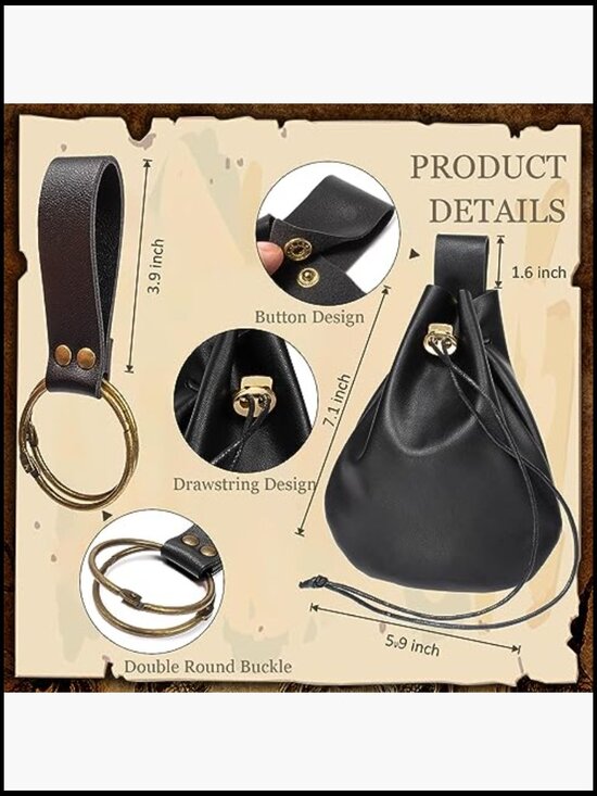 Halloween Renaissance Belt Pouch Costume Set with Potion Bottle and Skirt Hikes main image 5